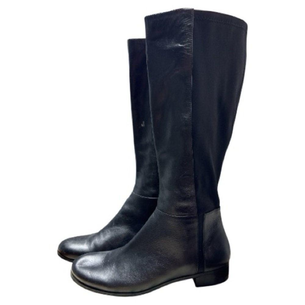 Nine West Women’s Black Knee-High Leather Boots  Classic Riding Style Size 8.5